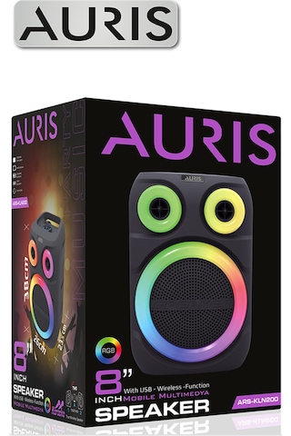 Auris Kln200 25w 8 İnç Mikrofonlu Rgb Bluetooth Hoparlör
