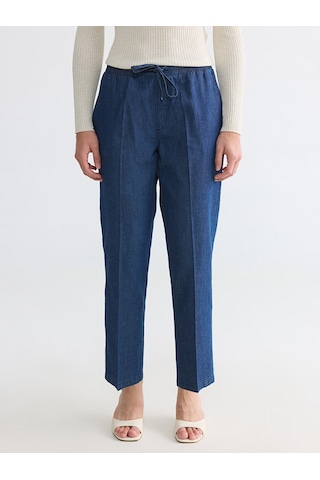Lcwaıkıkı Classic İndigo Carrot Fit Keten Karışımlı Kadın Jean Pantolon