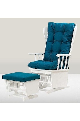 Sandalye Zus301 Model 90477 Mama Puflu Sallanan Ahşap Lake Beyaz Ayak El Yapım