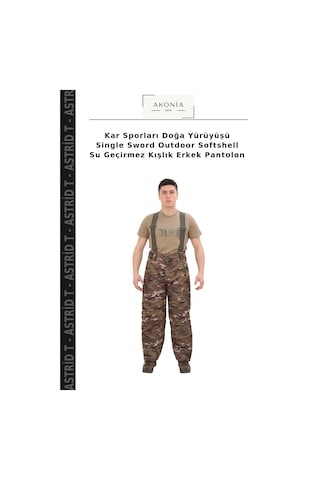 Astrid T Kar Sporları Doğa Yürüyüşü Single Sword Outdoor Softshell Su Geçirmez Kışlık Erkek Pantolon Çok Renkli