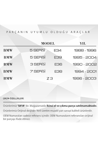 Bmw E34, E36, E38, E39, Z3 İçin Vanos Tamir Takımı Seti
