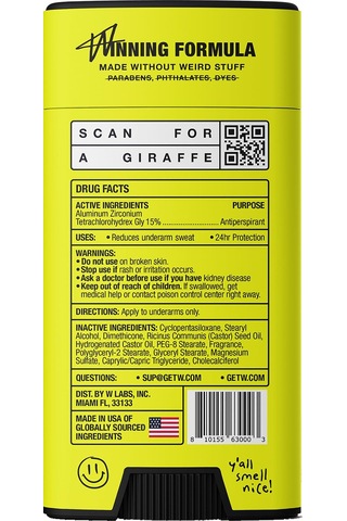 W Labs Original Antiperspirant Stick Deodorant 74gr