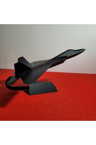 27 Cm 3d Baskı Modern Savaş Uçağı Maketi Standlı Dekoratif Jet Modeli Siyah Koleksiyonluk Masaüstü Uçak