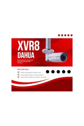 Dahua 8 Kamera Ahd Full Hd Güvenlik Kamerası Güvenlik Sistemi Full Takım Set 1 Tb Hdd