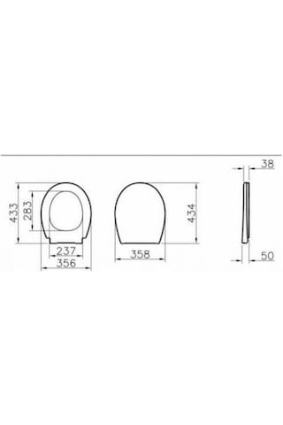 VitrA S20 Round 109 - 003 - 909 Universal Klozet Kapağı. Yavaş Kapanı