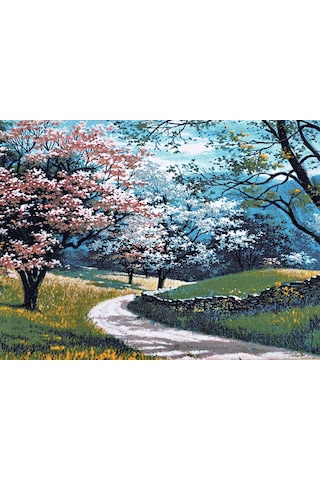 Pembe Yol Adlı İran Tebriz Halı Tablo 123x75cm - Duvar Halı Kilim Tablo