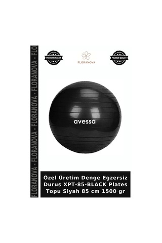 Özel Üretim Denge Egzersiz Duruş Xpt-85-black Plates Topu Siyah 85 Cm 1500 Gr
