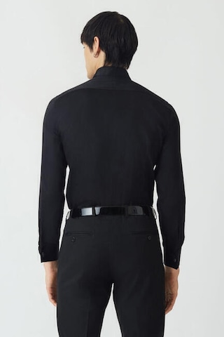 Bisse Erkek Slim Fit Uzun Kollu Ata Yaka Gömlek SIYAH GM21Y211350_D99 Siyah