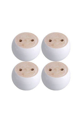 Beyaz Okaliptüs Ağacından 4 Adet Yuvarlak Mobilya Ayağı Seti 8 X 8 X 5 Cm Yaklaşık 100 Kg Ağırlığı Kaldırabilir Diğer