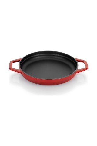 Schafer Guss Chef Döküm Sahan Çift Kulplu 22 Cm 1 Parça Kırmızı