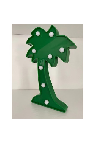 Palmiye Figürlü Led Lamba Yeşil Renk Çok Renkli