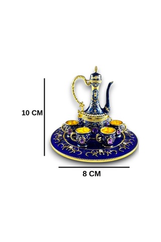 Taş Detaylı Dekoratif Likör Takımı 8 Parça Mıknatıslı Tepsi Üzerinde Sabit Taşlı Takım 10x8 CM 728352589