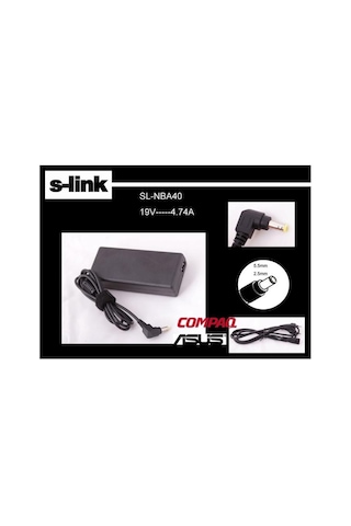 S-Link SL-NBA40 19V 4.74A 90W 5.5*2.5mm Notebook Adaptör Şarj Cihazı