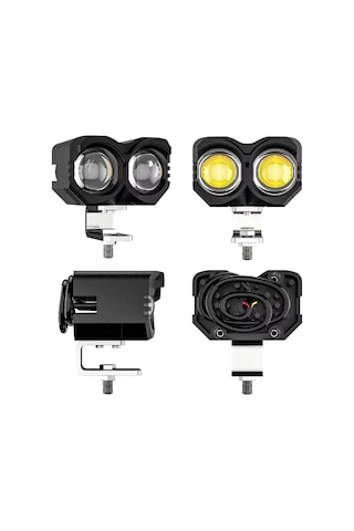 2 Adet Çift Renk Sarı Beyaz 60 Watt Motosiklet Atv Off Road Led Lamba Uyumlu