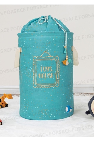 Baby Yuvarlak Torbalı Oyuncak/kirli Çamaşır Sepeti Mavi