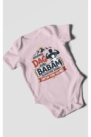 Morivokids Babaya Özel Kısa Kollu Bebek Body %100 Pamuk Zbn209-kk Bebe Pembe