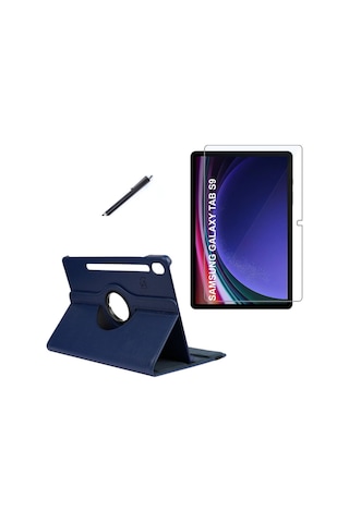 Samsung Galaxy Tab S9 Sm-x710 Kılıf Birebir Uyumlu Dönebilen Kılıf + Ekran Koruyucu + Kalem