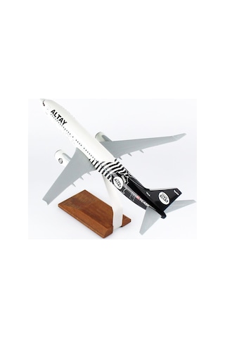 Thy037 1/100 Ölçek, Thy Altay Spor Logolu B737-800 Yolcu Uçağı, Sergilemeye Hazır Ahşap Standlı Model-56287