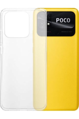 Xiaomi Poco C40 ile Uyumlu Kapak 1mm Süper Silikon Şeffaf Kılıf