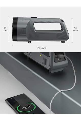 Hubrendy Kargo Güçlü Şarjlı Fener Masa Lambası Wt-603