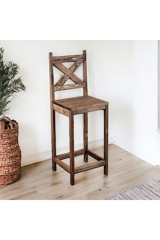 Bar Tabure Ahşap Sandalye Mutfak Bar Sandalyesi 5150