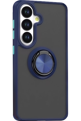 Gpack Samsung Galaxy Uyumlu S26 Kılıf Montreal Yüzüklü Standlı Arkası Buğulu Lacivert