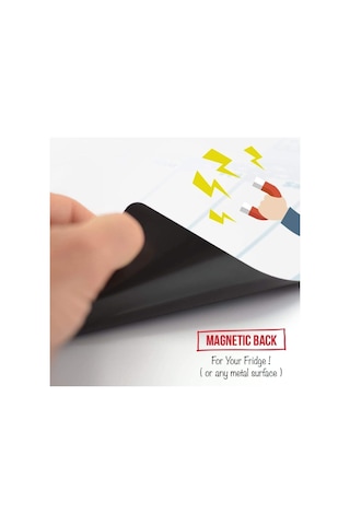 Dünya Magnet Aylık Magnet Planlayıcı, 35x50 Cm Katlanabilir Silinebilir Mıknatıslı Yazı Tahtası Pano + 3 Kalem Diğer