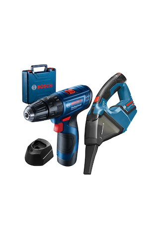 Bosch Professional GSB 120-Li 2Ah Çift Akülü Darbeli Delme Vidalama + GAS 12V Süpürge Solo - 0615990M45