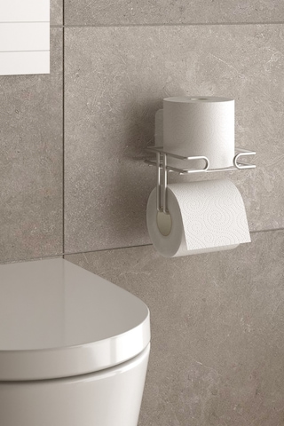 Teknotel Yapışkanlı Tuvalet Kağıtlık Krom St175 Siyah
