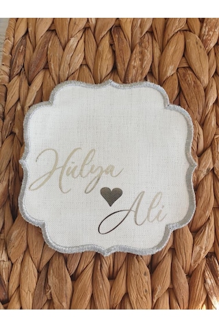 Isimli Söz Ve Nişanlarınız Için Kumaş Damat Kahvesi Peçetesi P-5