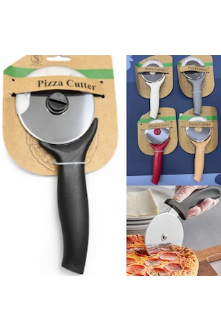 Pizza Kesici - Çıkarılabilir Bıçak - Kolay Temizlenir - Ekstra Kaliteli - Hamur Börek Kesici Bıçağı 9 Cm Ağız Çapı Büyük Boy Koruyucu Kapaklı Çok Renkli