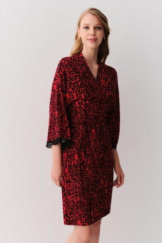 Suwen Splendid Sabahlık Sh2623361595 Kırmızı Desenli