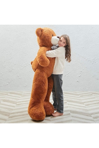 130 Cm Papyonlu Sevimli Peluş Ayı - Sevgiliye Özel Hediye Kahverengi