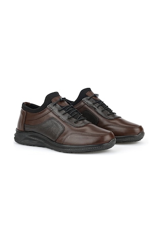 Ziya, Erkek Hakiki Deri Sneaker 153423z69 Kahve-k.kahve 143423z69 052