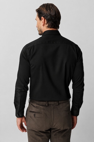 İgs Siyah Regular Fit Geniş Kalıp Klasik Yaka Düz Uzun Kollu Cepsiz Pamuk Non Iron Ütü İstemeyen Gömlek -23969