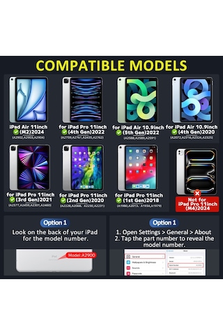 Apple Uyumlu iPad, Pro 11 4. Nesil 3. Nesil Kılıf Kablosuz Dönebilen Klavyeli Kılıf Keyboard Kılıf