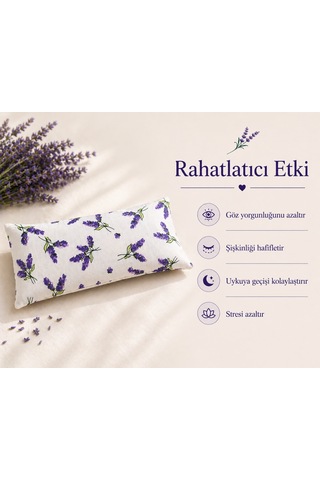 Lavande Çiftlik Lavanta Dolgulu Göz Yastığı Lavanta Desenli