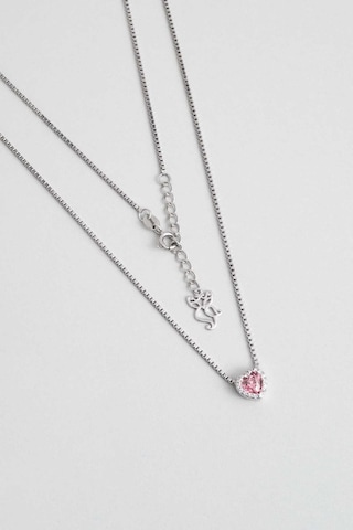 So Chic Aşk Rüyası 18 Ayar Beyaz Altın Kaplama 45 Cm Gümüş Minimal Kolye Beyaz