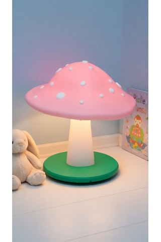 Dekoratif Mantar Gece Lambası - 3d Tasarım Estetik Oda Dekoru - Hediyelik Masa Lambası Mood Light Pembe