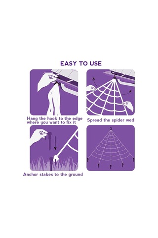 Qingmipy Halloween Dekorasyon Seti: 5 Metre Örgü Ağı, 50 İnç Sahte Örümcek, Halka Ve Tırnaklar İle Gerçekçi Korku Efekti