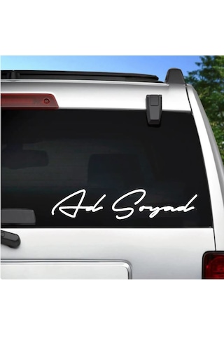Kişiye Özel Ad Soyad İmza Sticker - Araba Oto Motosiklet Karavan Araç Sticker - 00028 12 Cm