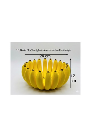 Dekoratif Muz Figürlü 24 Cm Meyvelik Ve Sunum Kasesi 3d Baskı Tasarım