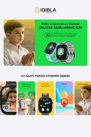 Iqibla Qwatch Aman K2 Akıllı Çocuk Saati (Distribütör Garantili)