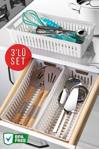 Nandy Home 3 Adet Çekmece İçi Bıçaklık & Kaşıklık Organizer