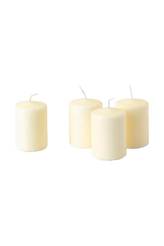 Hemsjö 4lü Blok Mum Seti Ucuz Beyaz Natürel 8 Cm Skimmer İçin Pö 50 x 22