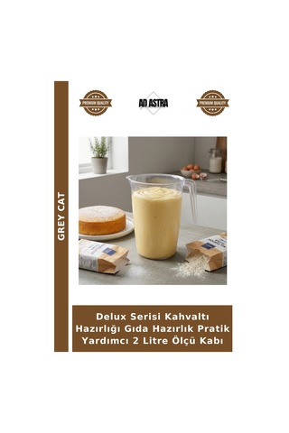 Delux Serisi Kahvaltı Hazırlığı Gıda Hazırlık Pratik Yardımcı 2 Litre Ölçü Kabı Çok Renkli