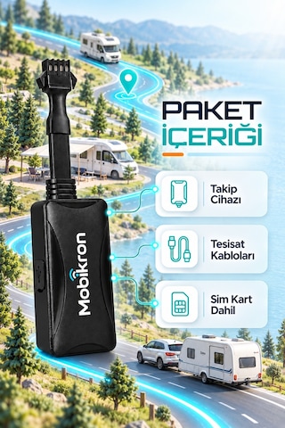 Mk-400-1 Karavan Takip Sistemi 12 Ay Hatlı - Haritalı 2026 Seri Uzaktan Blokajlı