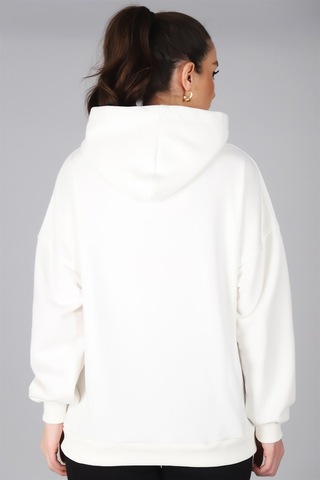 Sweetness Kadın Beyaz Kapüşonlu Sweatshirt Beyaz