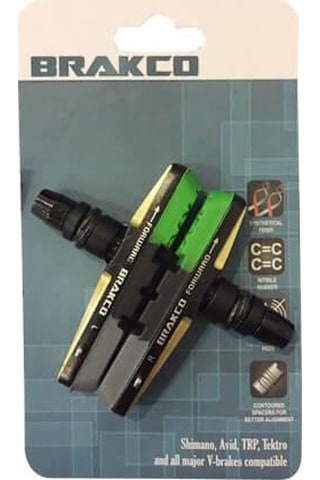 Brakco Bisiklet Fren Pabucu M-l55d+955vcr Siyah/Yeşil Performans