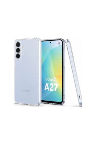 Samsung Galaxy A27 Uyumlu Kılıf Esnek Silikon Telefon Kılıfı Ve Temperli Cam Ekran Koruyucu Şeffaf